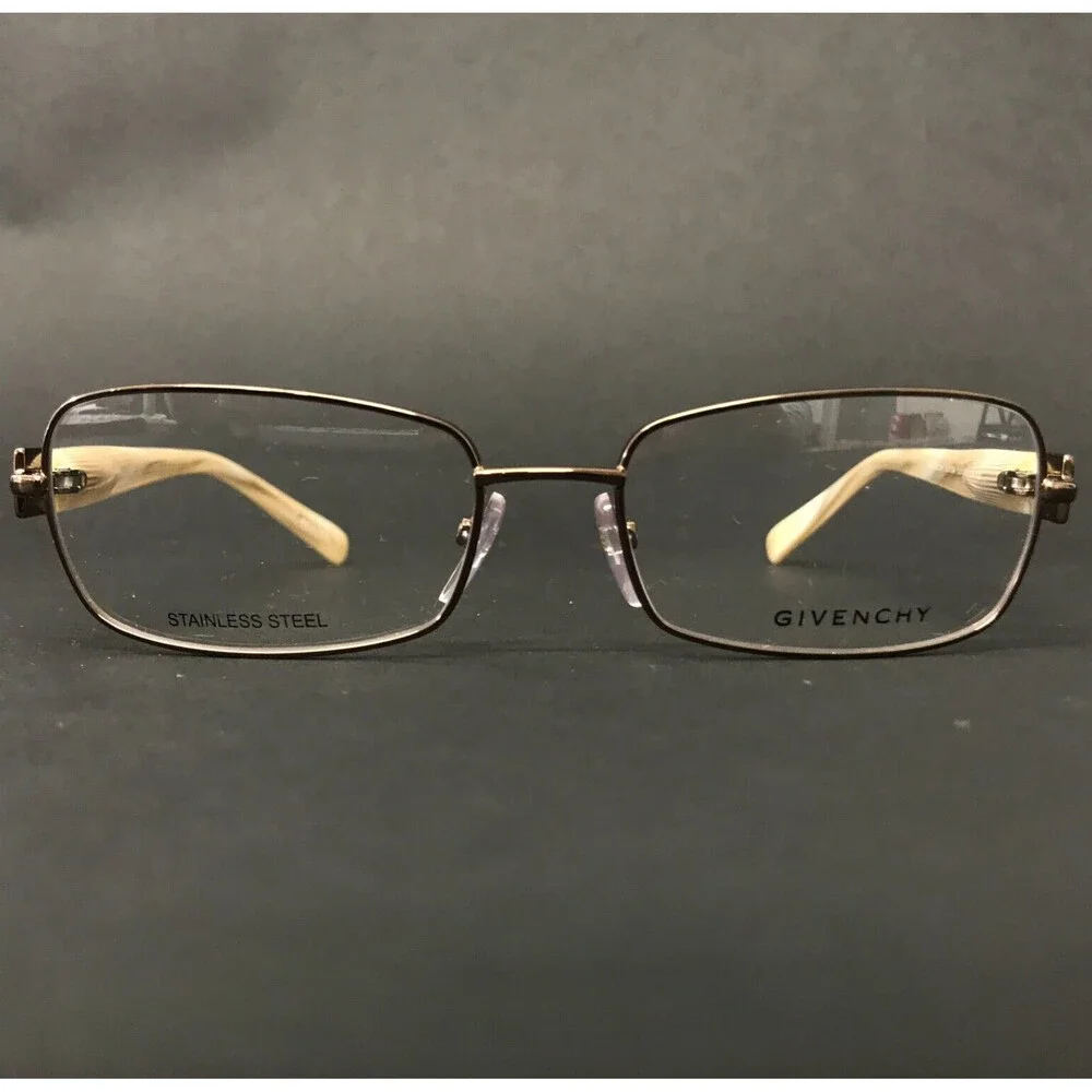 Givenchy Eyeglasses Frames VGV 204 COL.SCCX Brown Beige Horn Rectangle 53-16-135
